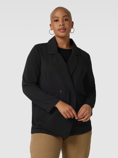 ONLY CARMAKOMA PLUS SIZE blazer met reverskraag, model 'KIA' Zwart - 4