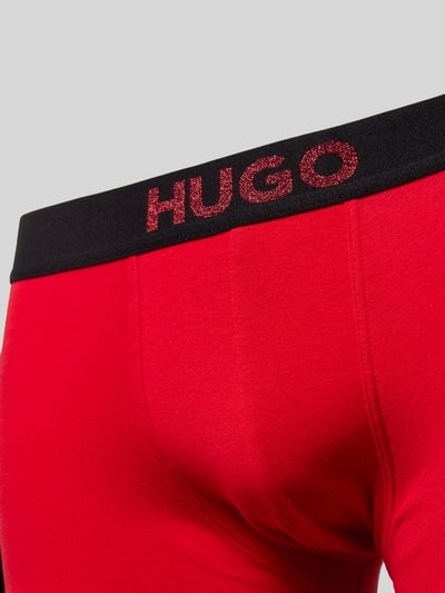 HUGO Boxershort met elastische logo in band in een set van 2 stuks Rood - 2