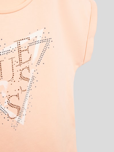 Guess T-shirt met labeldetail Abrikoos - 2