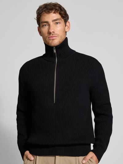 Drykorn Gebreide pullover met schipperskraag, model 'MANUELO' Zwart - 3