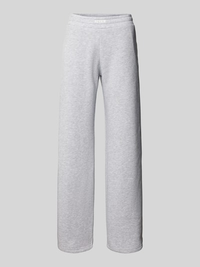 REVIEW Wide Leg Sweatpants mit Label-Detail Hellgrau Melange 2