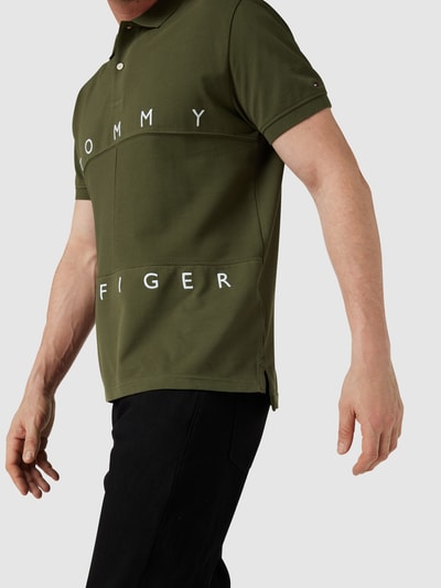 Tommy Hilfiger Regular Fit Poloshirt mit Label-Stitching Oliv 3