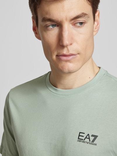 EA7 Emporio Armani Regular Fit T-Shirt aus reiner Baumwolle Mint 3