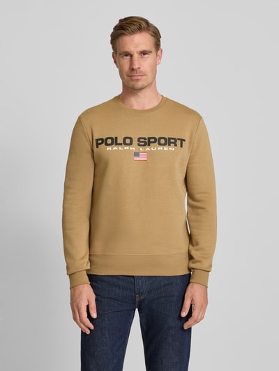 Polo Ralph Lauren Sweatshirt mit Label-Print Khaki 4