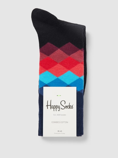 Happy Socks Socken mit Allover-Muster Modell 'FADED DIAMOND' Black 3