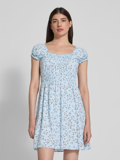 Apricot Mini-jurk van viscose met pofmouwen Lichtblauw - 4