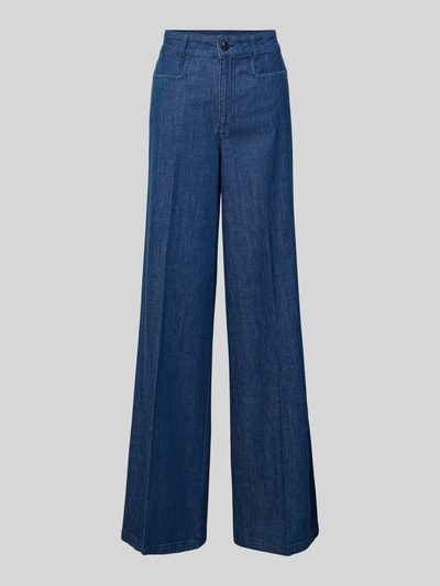 Oui Wide Leg Jeans mit Bügelfalten Jeansblau 2