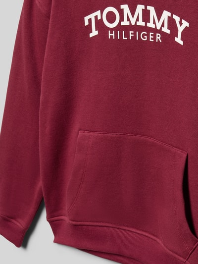 Tommy Hilfiger Teens Regular fit hoodie van katoenmix  Bordeaux - 2