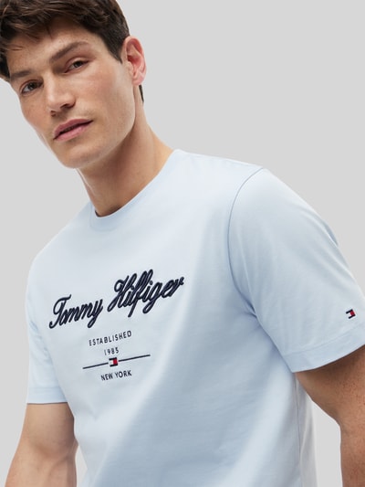 Tommy Hilfiger regular fit T-shirt van puur katoen Lichtblauw - 3