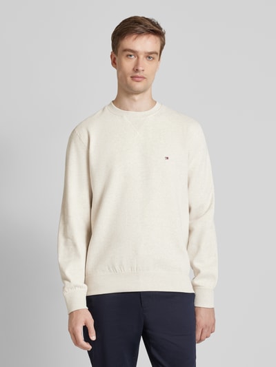 Tommy Hilfiger Sweatshirt mit Label-Stitching Offwhite 4