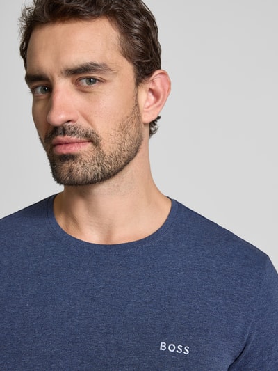 BOSS Regular Fit T-Shirt aus Baumwoll-Elasthan-Mix Dunkelblau 3