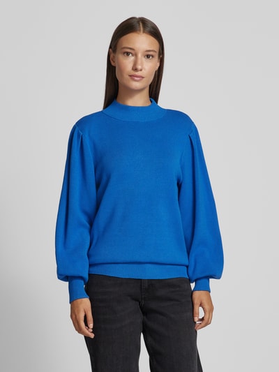 YAS Gebreide pullover met opstaande kraag, model 'FONNY' Blauw - 4