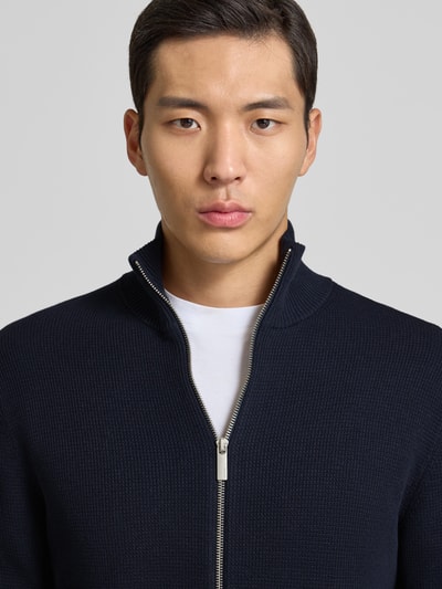 SELECTED HOMME Regular Fit Strickjacke aus reiner Baumwolle Modell 'DANE' Dunkelblau 3