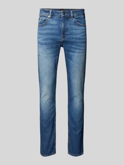 BOSS Regular Fit Jeans mit Label-Patch Modell 'Delaware' Blau 2