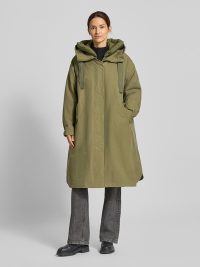 G-LAB Mantel aus Lyocell-Mix mit herausnehmbarem Innenfutter Oliv 4