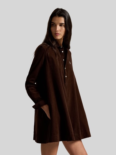 Polo Ralph Lauren Sukienka casualowa o linii a z czystej bawełny Ciemnobrązowy 1
