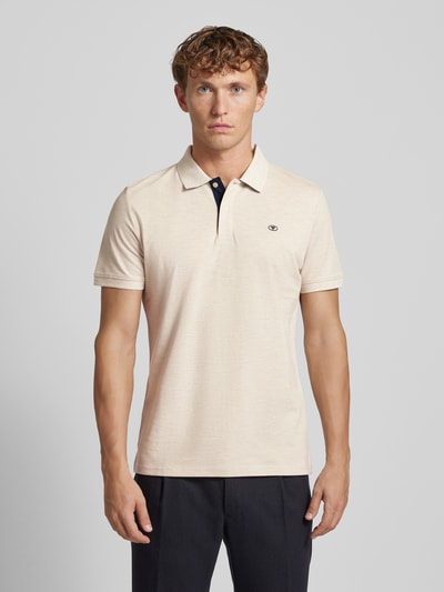 Tom Tailor Regular Fit Poloshirt mit Logo-Stitching Ecru 4