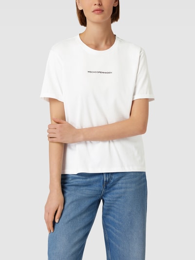 MSCH Copenhagen T-shirt met vaste mouwomslag, model 'Terina' Wit - 4