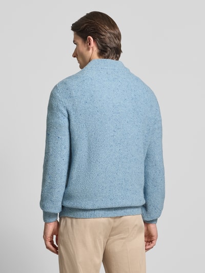 Fynch-Hatton Strickpullover mit gerippten Abschlüssen Hellblau 5