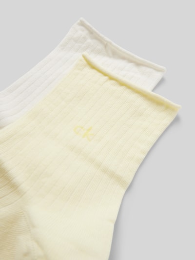 CK Calvin Klein Socken in Ripp-Optik im 2er-Pack Hellgelb 2