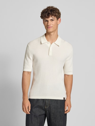 Calvin Klein Jeans Koszulka polo o kroju slim fit z dzianiny  Złamany biały 4