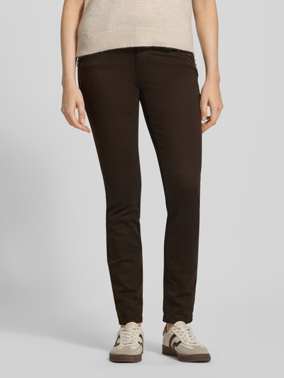 Buena Vista Cropped Hose mit Eingrifftaschen Modell 'TUMMYLESS Z CROPPED' Dunkelbraun 4