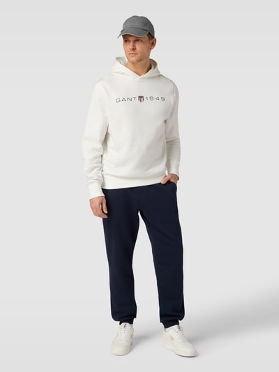 Gant Hoodie met labelprint Offwhite - 1