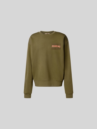 Marni Sweatshirt mit Label-Detail Oliv 2