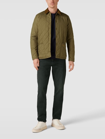 Barbour Gewatteerd jack met labelstitching, model 'CRESTED HERRON' Zand - 1