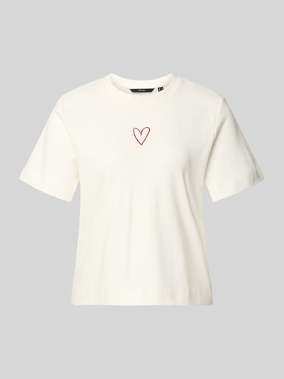 Produktfoto, Oversized T-Shirt aus reiner Baumwolle Modell 'SARA METTE' von Vero Moda, efekt: jednolity kolor, wyhaftowany motyw, dżersej