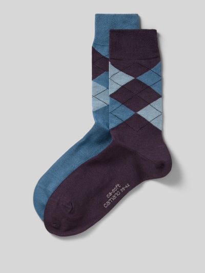 camano Sokken met elastische ribboordjes in een set van 2 paar Bordeaux - 1