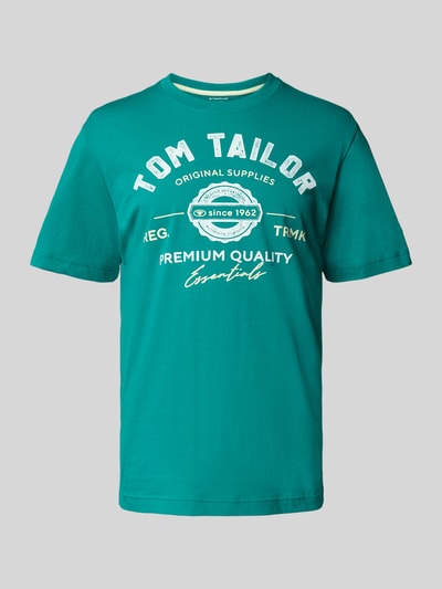 Tom Tailor Regular Fit T-Shirt aus reiner Baumwolle Dunkelgruen 2