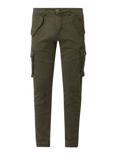 Alpha Industries Cargobroek met labeldetails, model 'COMBAT' Donkergrijs - 2