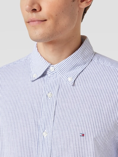 Tommy Hilfiger Regular fit vrijetijdsoverhemd met streepmotief, model 'CORE' Marineblauw - 3