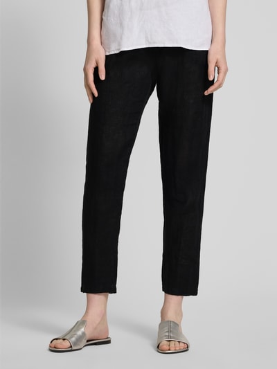 ZABAIONE Linnen broek met elastische band Zwart - 4