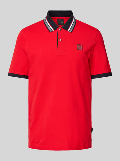 bugatti Regular Fit Poloshirt mit Label-Badge Rot 2