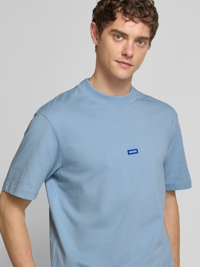 Hugo Blue T-shirt o kroju regular fit z czystej bawełny model ‘NIEROS’ Szaroniebieski 3