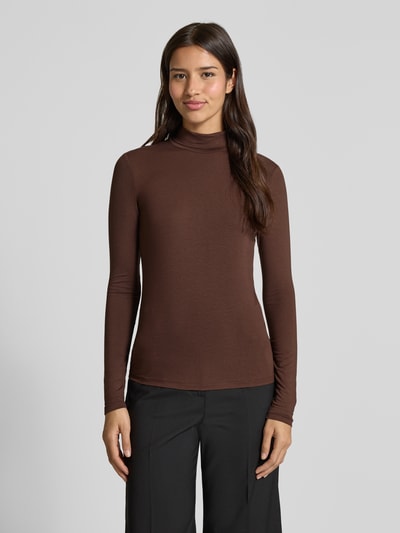 Weekend Max Mara Regular fit shirt met lange mouwen van viscosemix, model 'MULTIF' Donkerbruin - 4