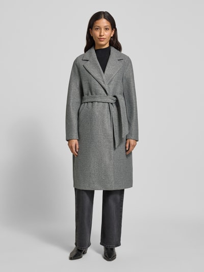 VERO MODA Płaszcz o kroju relaxed fit z wiązanym paskiem model ‘FORTUNEAYA’ Średnioszary melanż 4