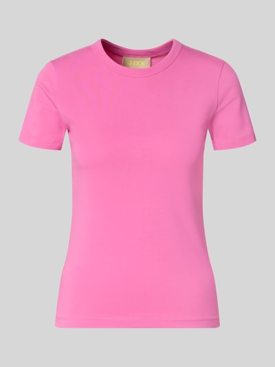 Produktfoto, Damen T-Shirt mit Rundhalsausschnitt Modell 'GIGI' von JJXX, pink, Baumwoll-Elasthan-Mix, Regular-Fit, Rückenlänge 52 cm, Größe S