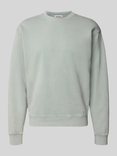 Productfoto, Sweatshirt aus reiner Baumwolle van Drykorn in lichtgrijs, losse fit, opstaande kraag, geribde boorden, duurzaam katoen