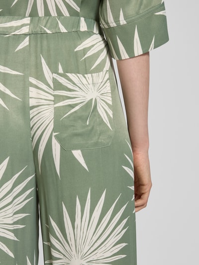 Oui Stoffhose mit weitem Bein und Gesäßtasche Khaki 3