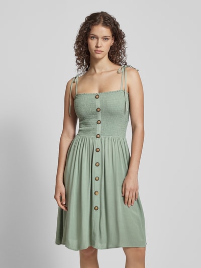 Only Knielanges Kleid mit Smok-Details Modell 'ANNIKA' Mint 4