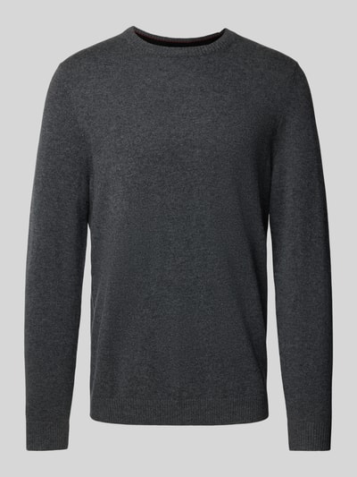 Christian Berg Men Gebreide pullover met ronde hals Antraciet gemêleerd - 2