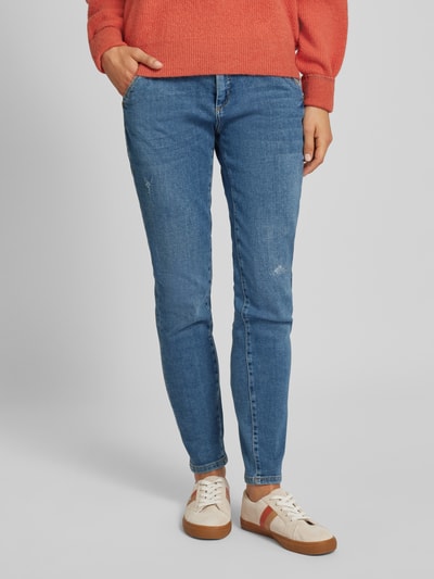 MAC Slim fit jeans met knoop- en ritssluiting, model 'Montana' Blauw - 4