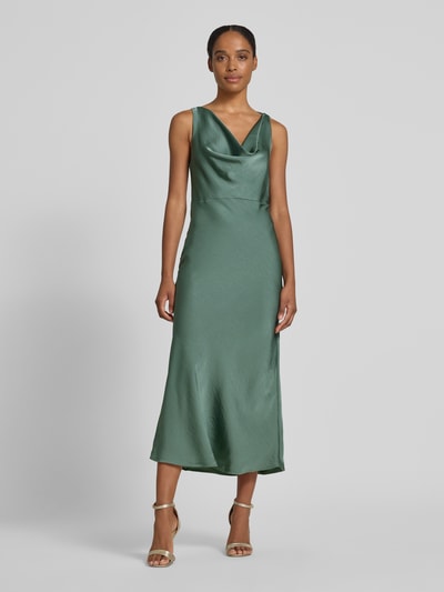 VERO MODA Dopasowana sukienka koktajlowa z lejącym dekoltem model 'SASELINA' Zielony 4