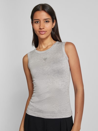 Guess Tanktop mit Ziersteinbesatz Modell 'ANITA' Hellgrau Melange 3