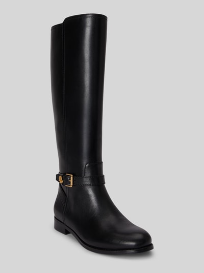 Lauren Ralph Lauren Kozaki z naturalnej skóry z detalem z logo Czarny 1