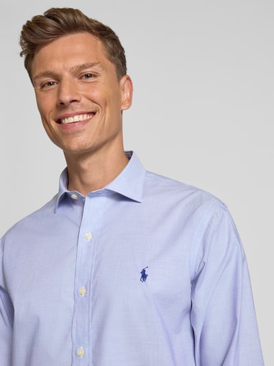Polo Ralph Lauren Regular Fit Business-Hemd mit Logo-Stitching Bleu 3