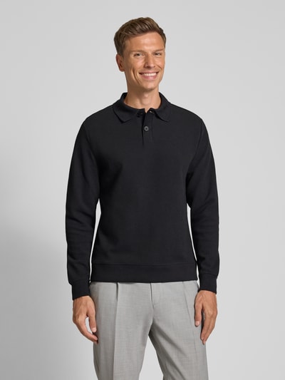 MCNEAL Pullover mit Polokragen und Knopfleiste Black 4
